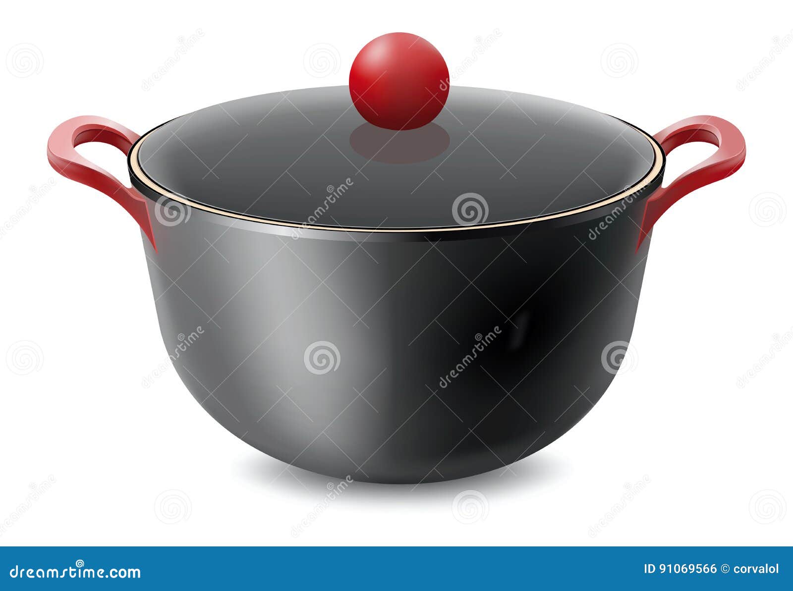 Saucepan Isolated on White Vector Illustration. Stock Vector