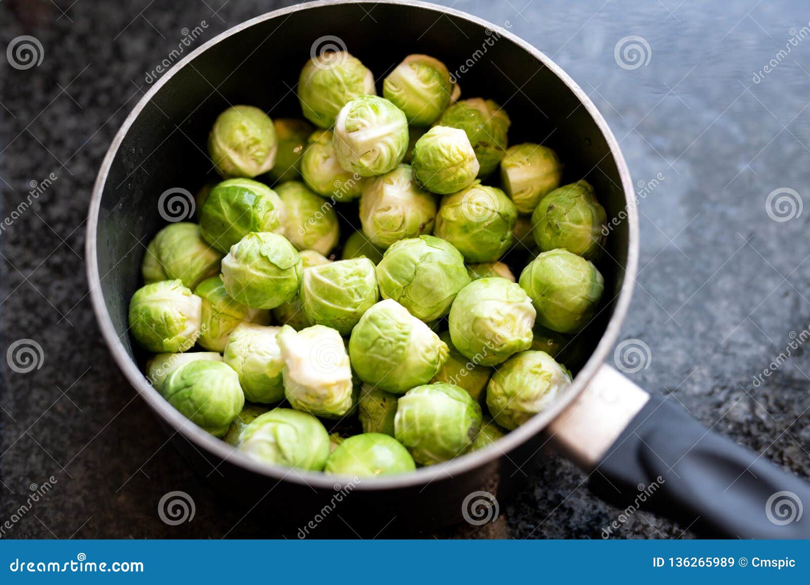 Saucepan of Prepared Brussel Sprouts Stock Image Image of healthy