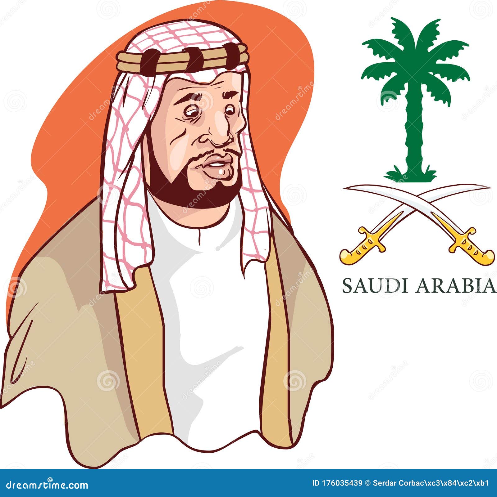 Saudi Arab Man Cartoon Character Vector Ä°llustration Stock Vector -  Illustration of eastern, face: 176035439