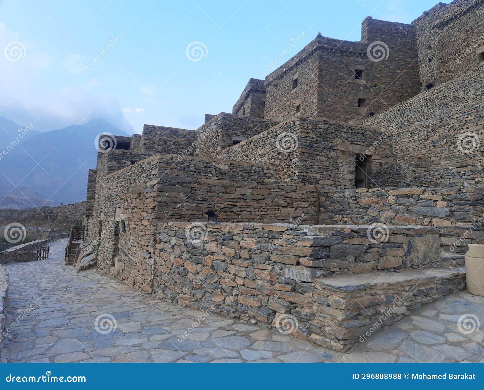 saudi arabia, al-baha, the ancient heritage village of thee ain( zee ain), houses, mosques, towers and forts