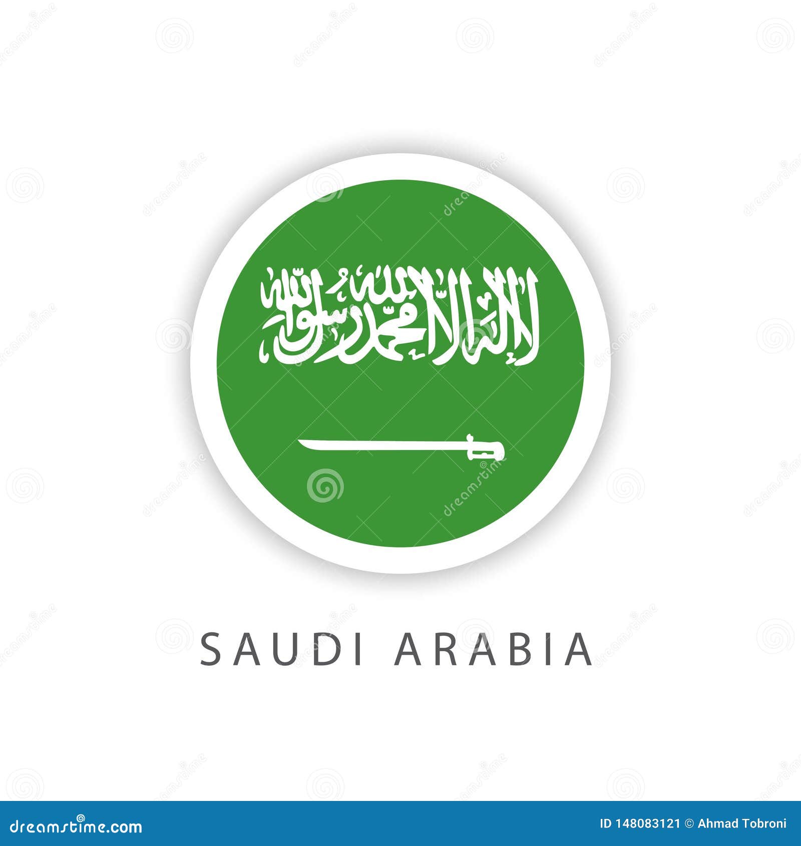 Saudi Arabia Button Flag Vector Template Design ...