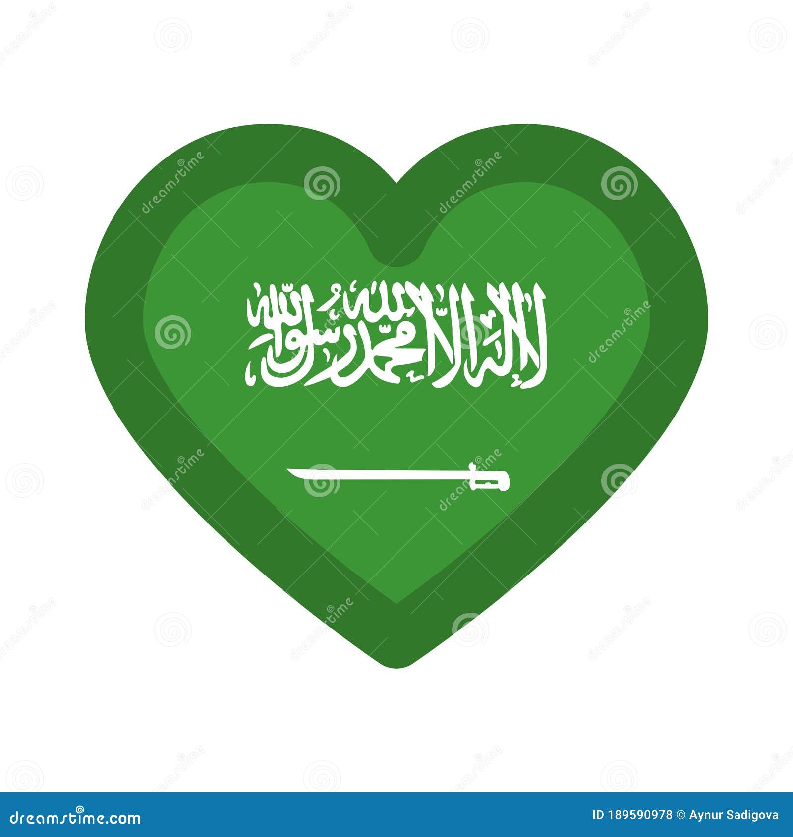 Saudi Arabia Flag Heart Graphic Element Illustration Template Design ...