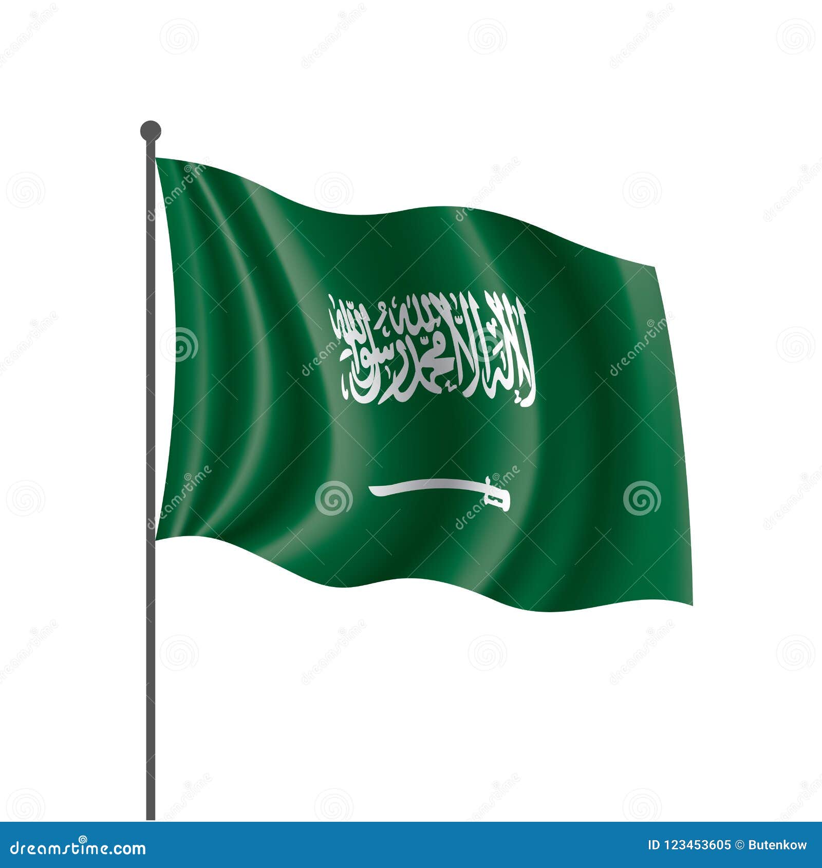 Saudi Arabia Flag, Vector Illustration on a White Background Stock ...