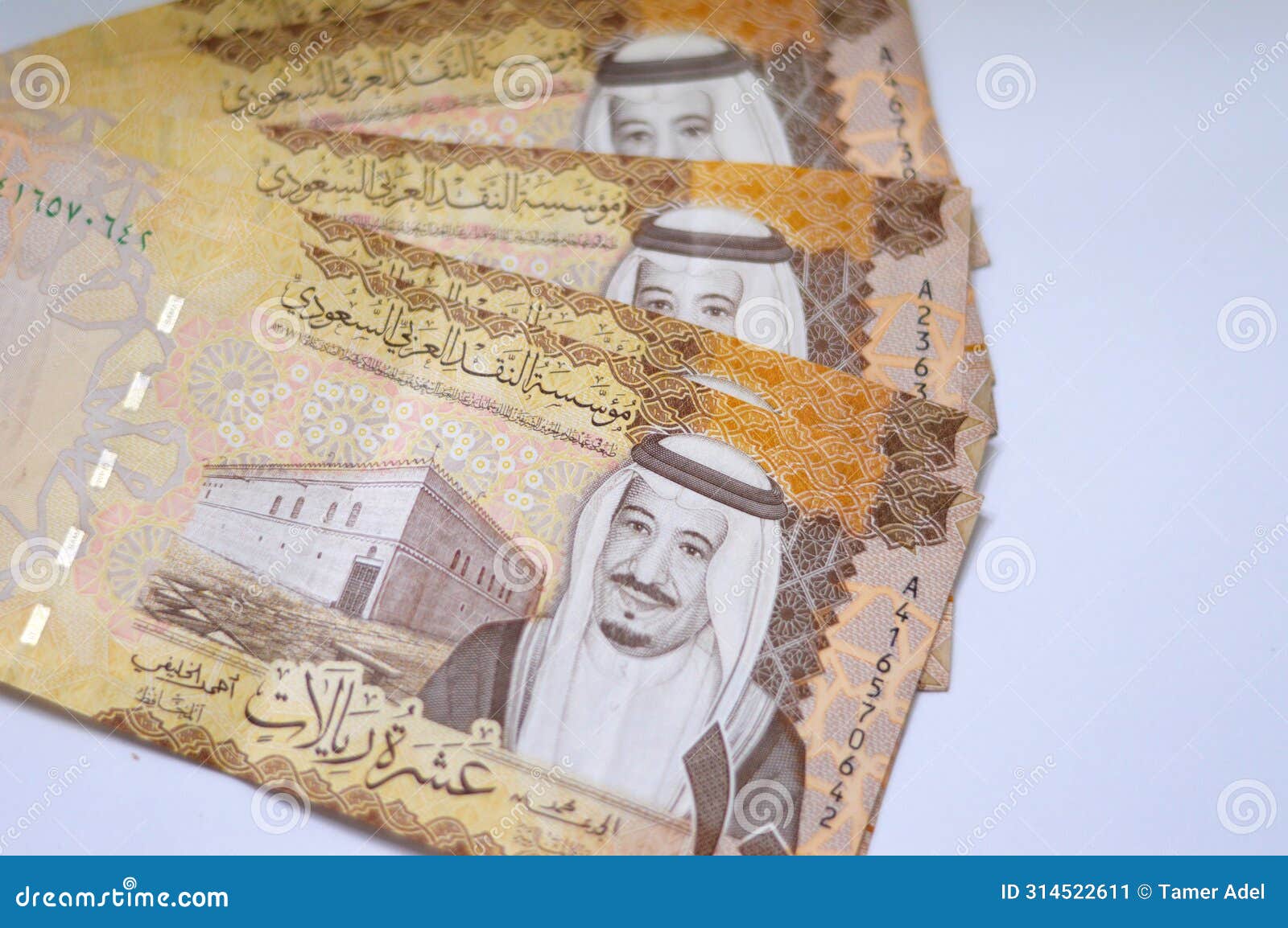 saudi arabia 10 sar ten saudi riyals cash money banknote with the photo of king abdullah bin abdulaziz al saud, murabba palace and