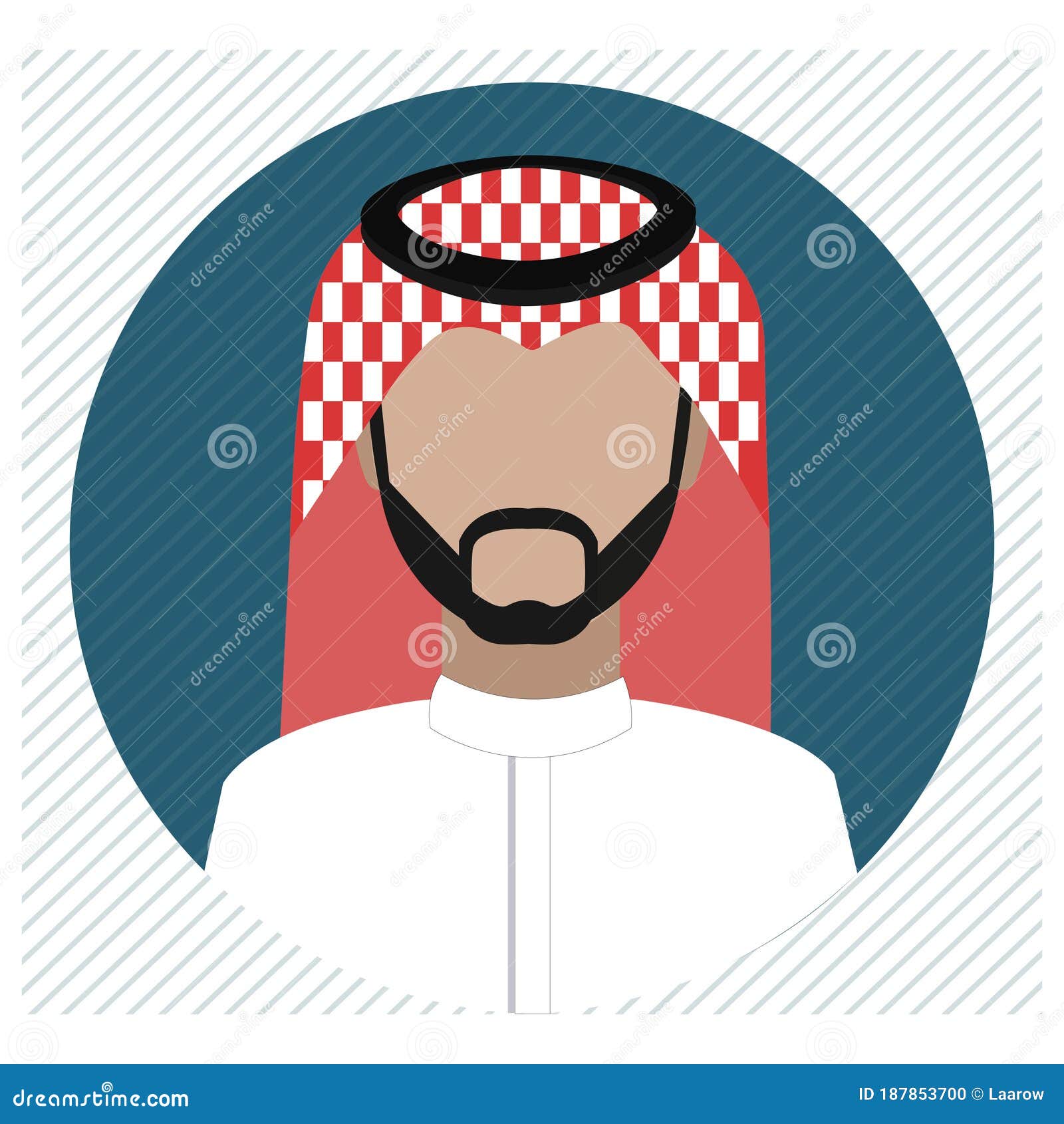 a saudi man icon wearing shemagh and a thobe art & 