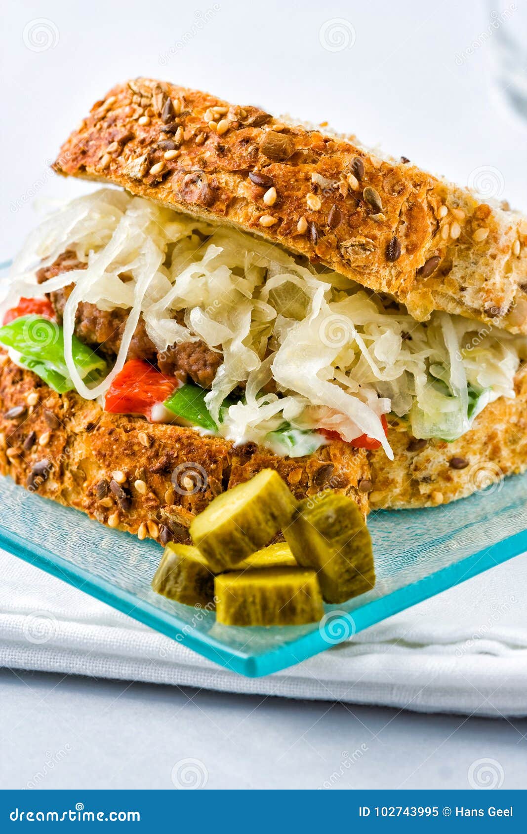 Sauerkraut burger stock image. Image of studio, reuben 102743995