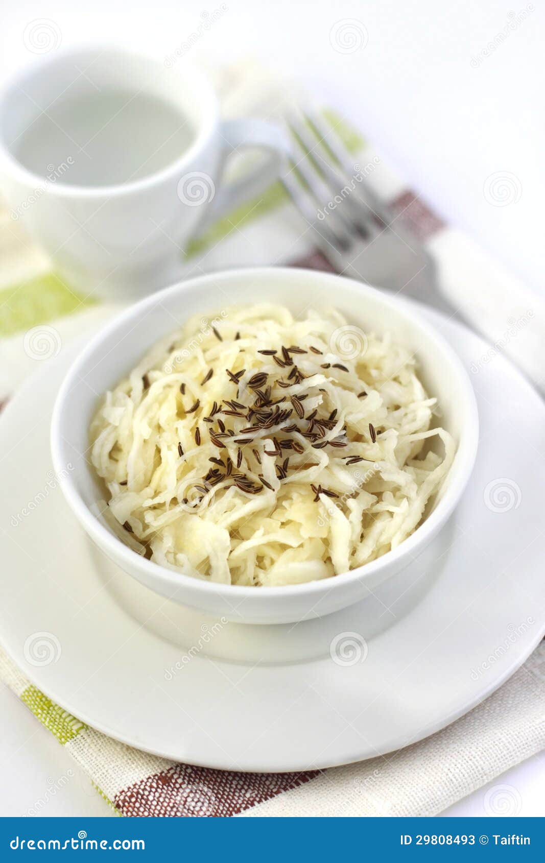 Sauerkraut with Caraway Seeds Stock Image Image of salad, fork 29808493