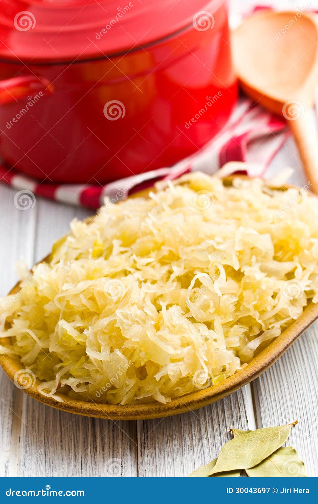 Sauerkraut in ceramic bowl stock image. Image of salad 30043697