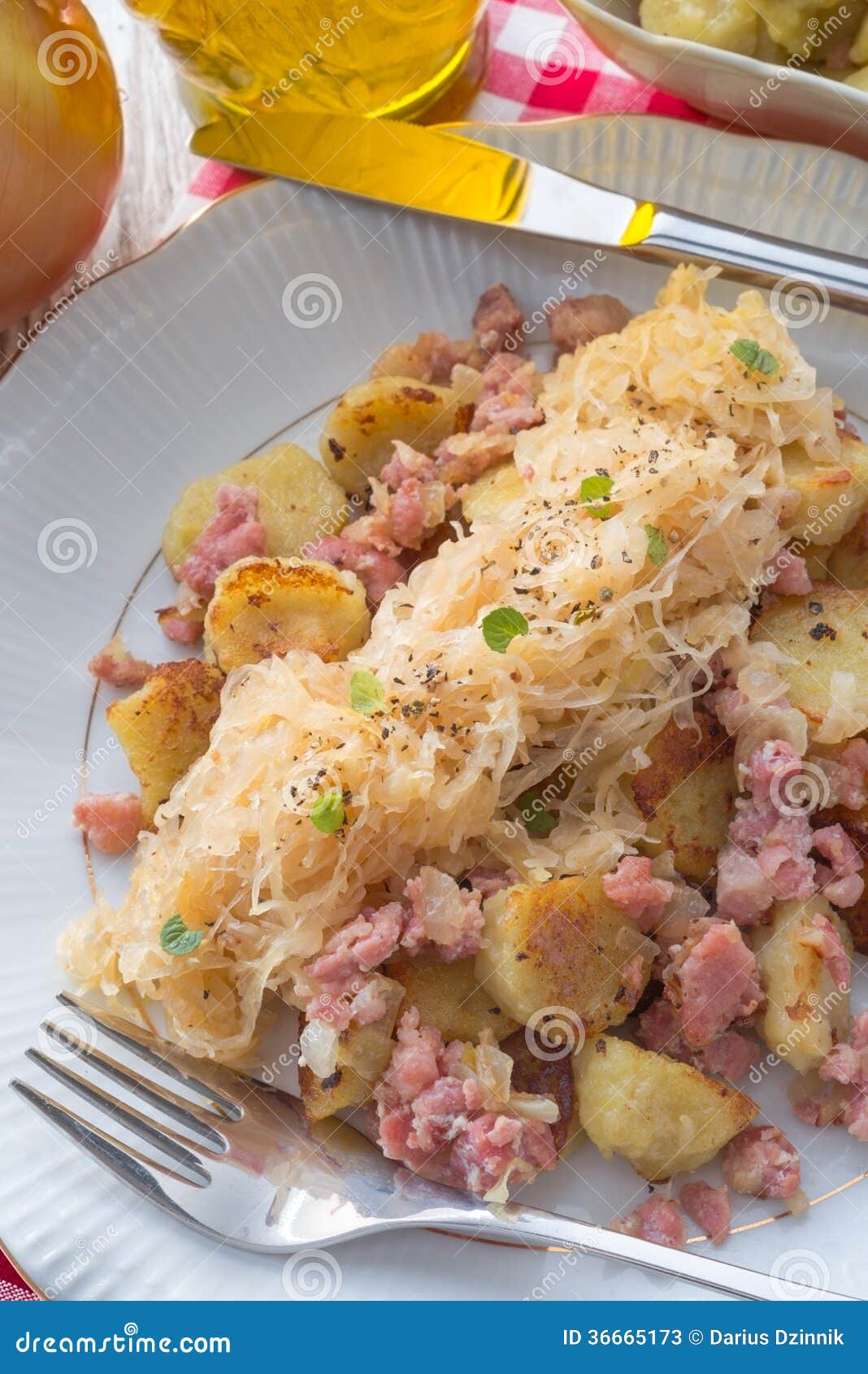 Sauerkraut dumplings stock image. Image of fried, bacon - 36665173
