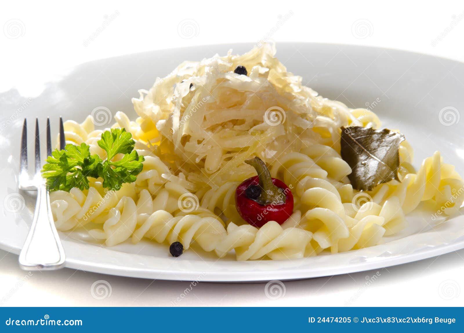 Sauerkraut with noodle stock image. Image of food, german 24474205