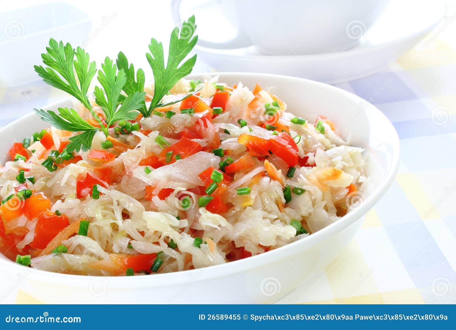 Sauerkraut salad stock image. Image of nutrition, vegetable 26589455