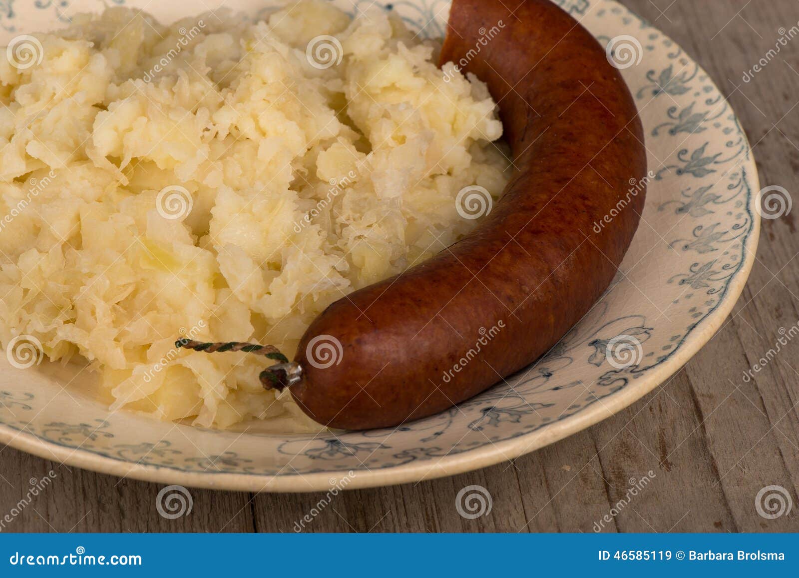 Sauerkraut with Smoked Sausage Stock Image Image of traditional