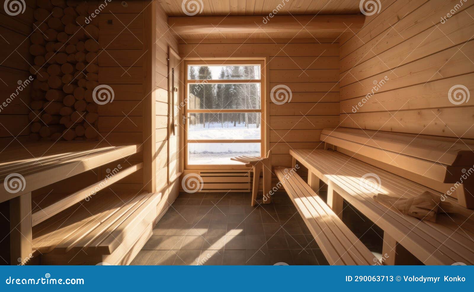 Sauna. Generative ai stock image. Image of residence 290063713