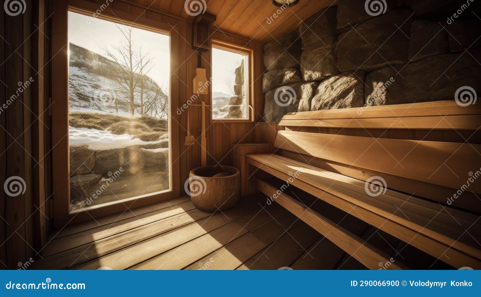 Sauna. Generative ai stock photo. Image of privies, home 290066900