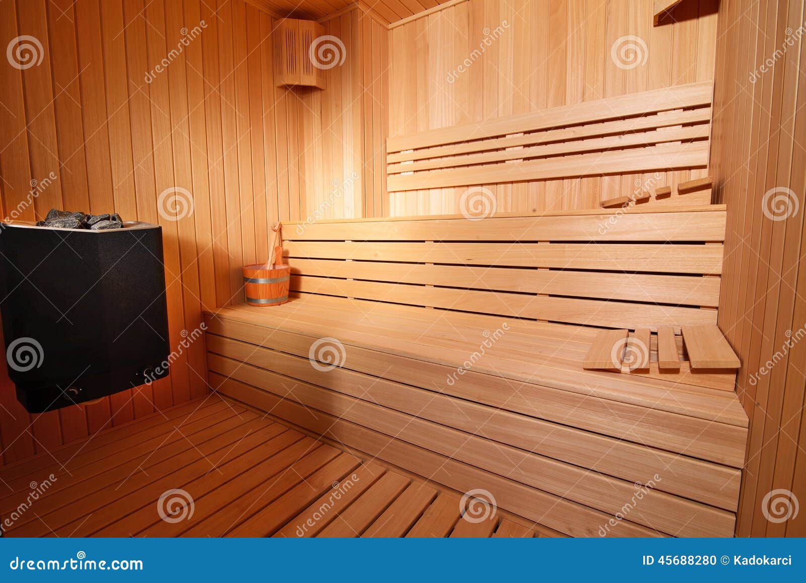 Sauna interior stock photo. Image of expensive, room 45688280