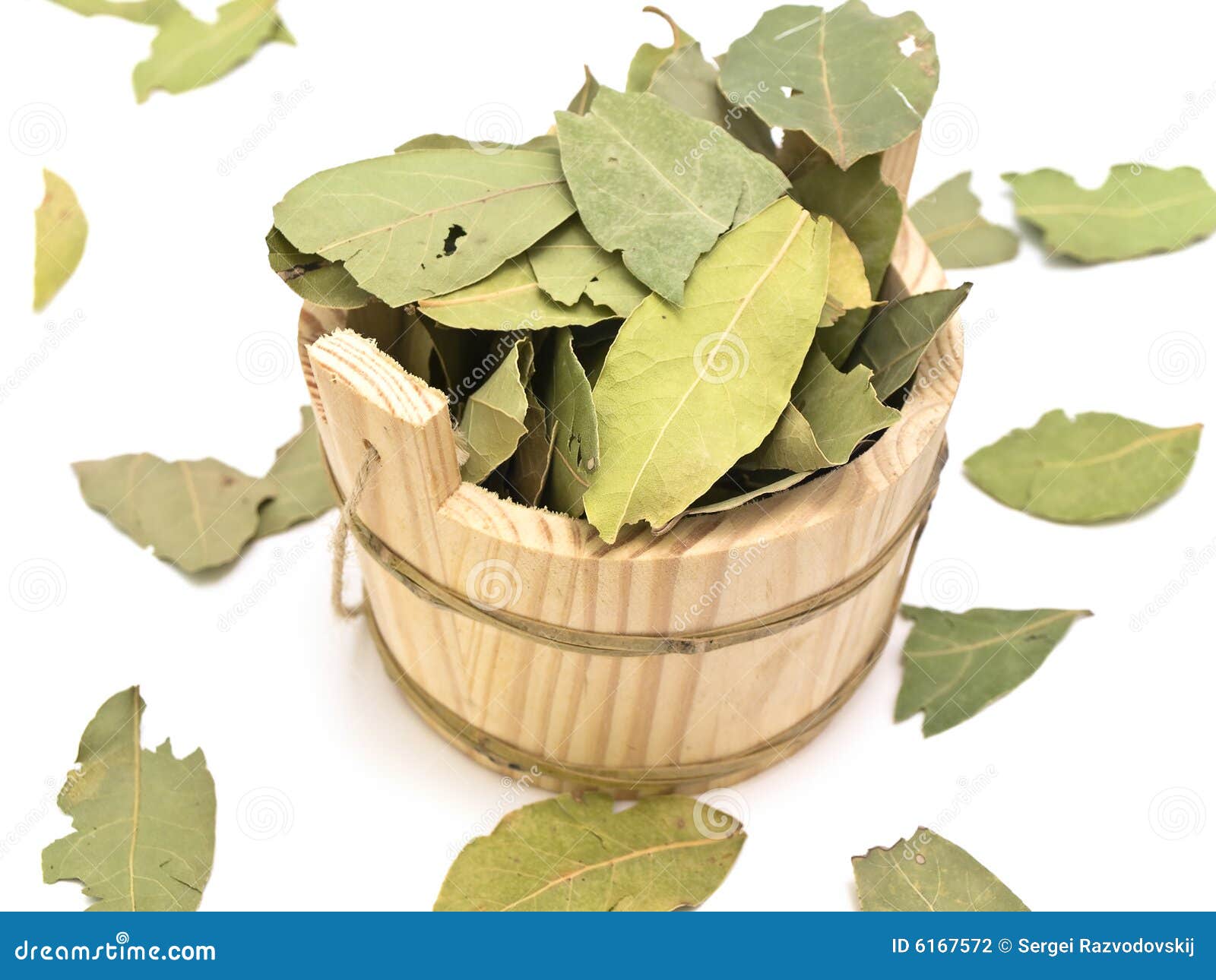 sauna vat and bay leaves