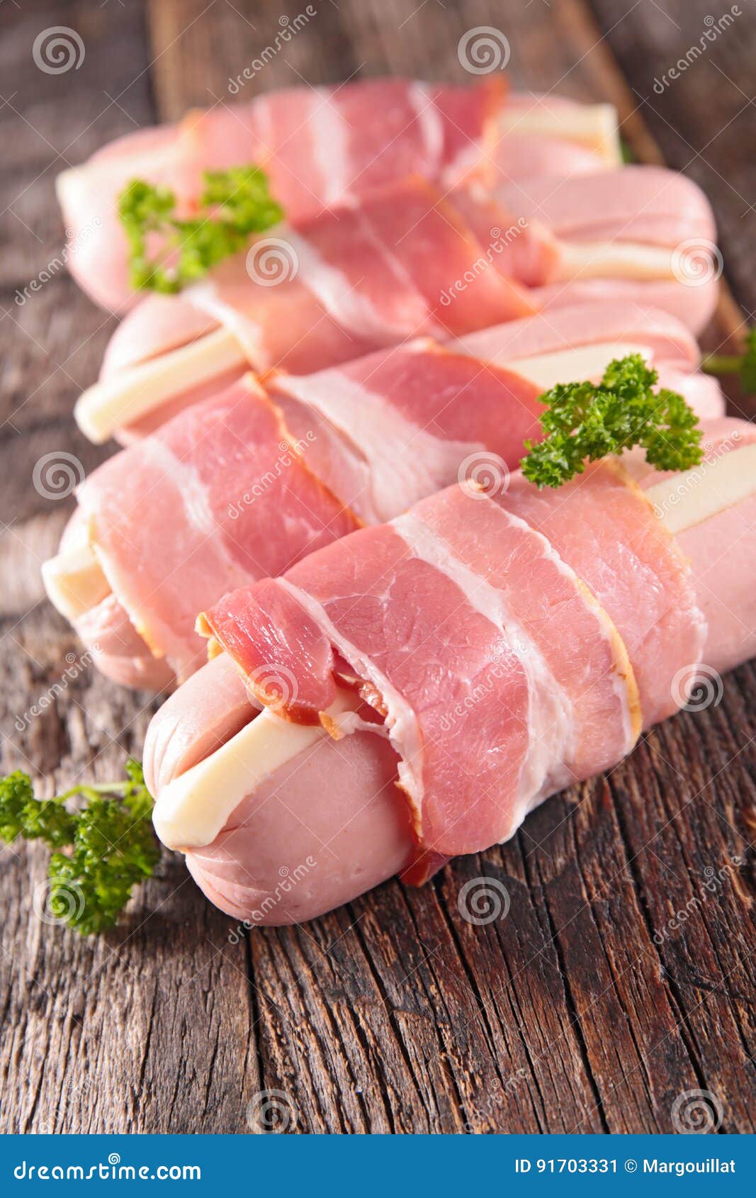 Sausage,bacon and cheese stock image. Image of french 91703331