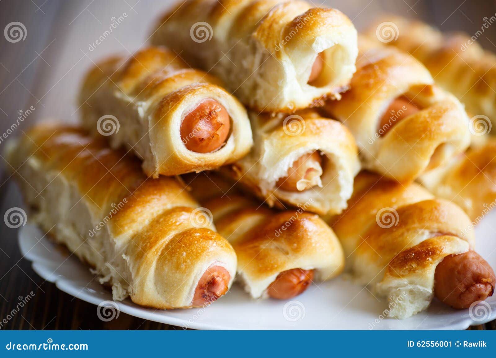 Sausage baked in dough stock image. Image of rural, prepared 62556001