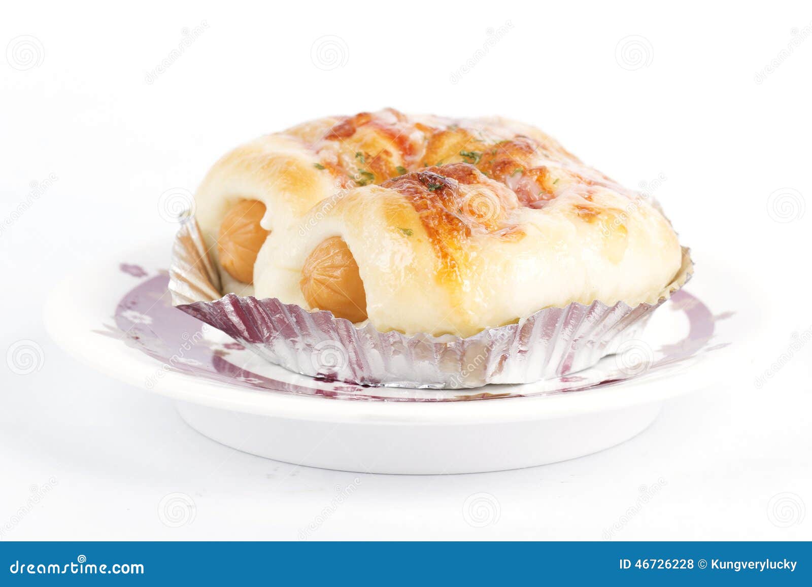 Sausage cheese bread roll stock photo. Image of bread 46726228
