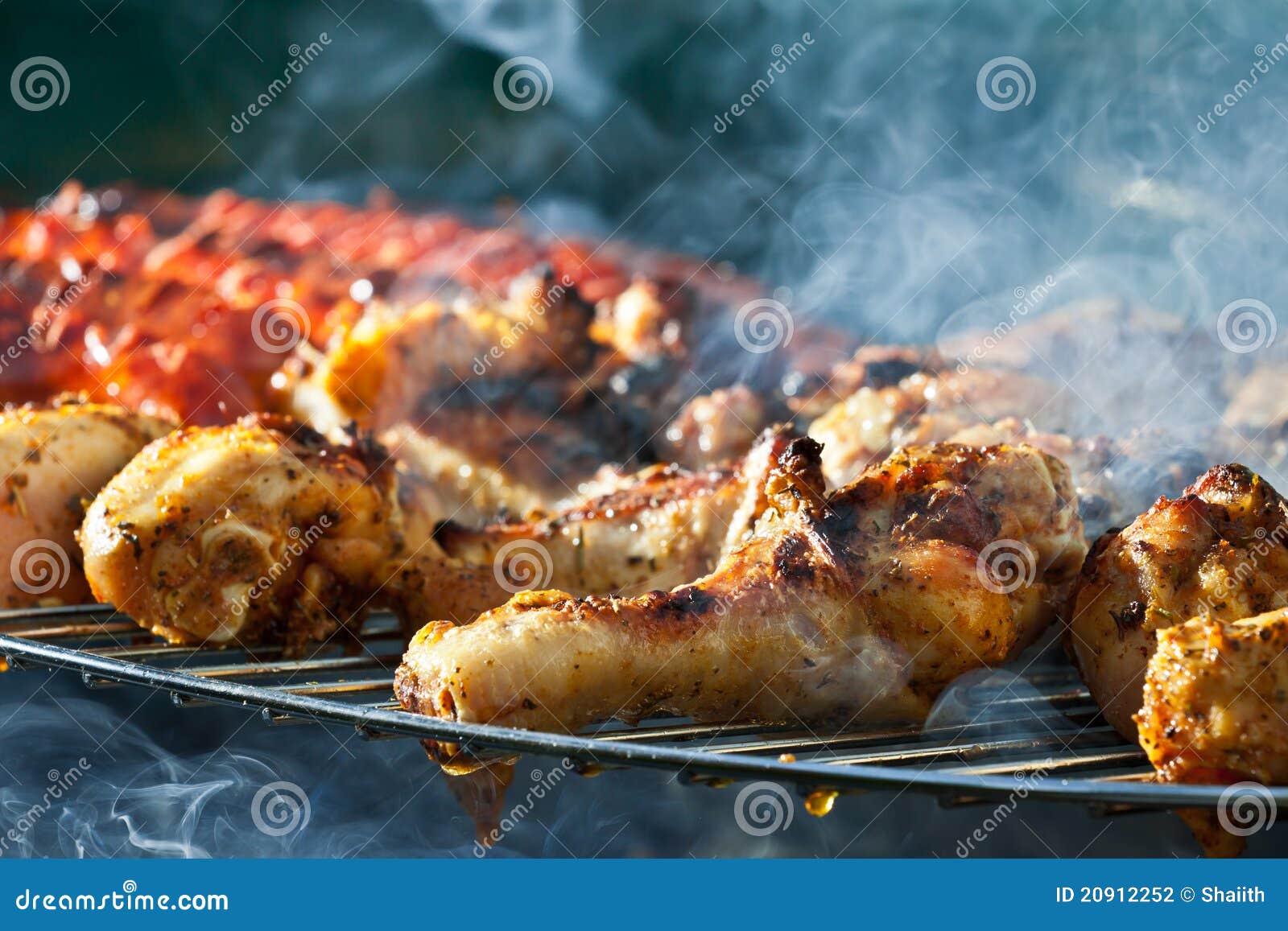 Sausage and Chicken in Barbecue Stock Photo Image of bratwurst