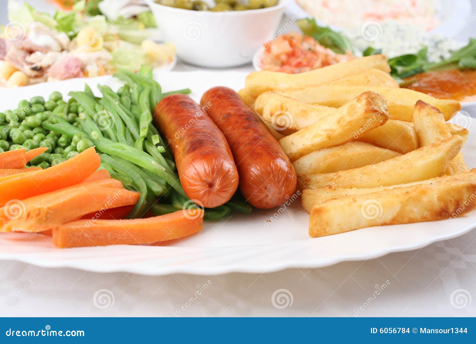 Sausage and chips stock photo. Image of onion, lunch, fastfood 6056784
