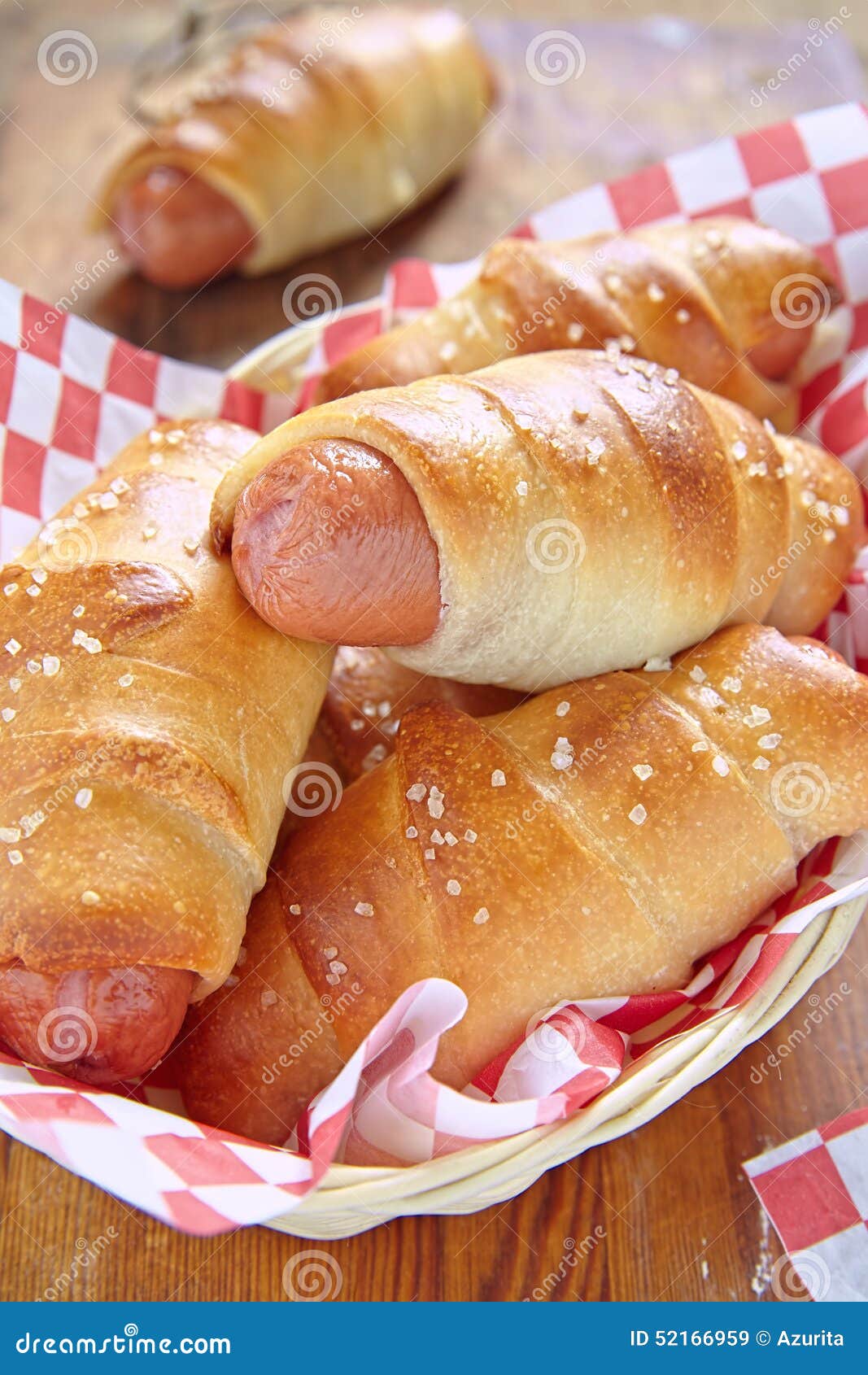 Sausage in a dough stock image. Image of meal, traditional 52166959