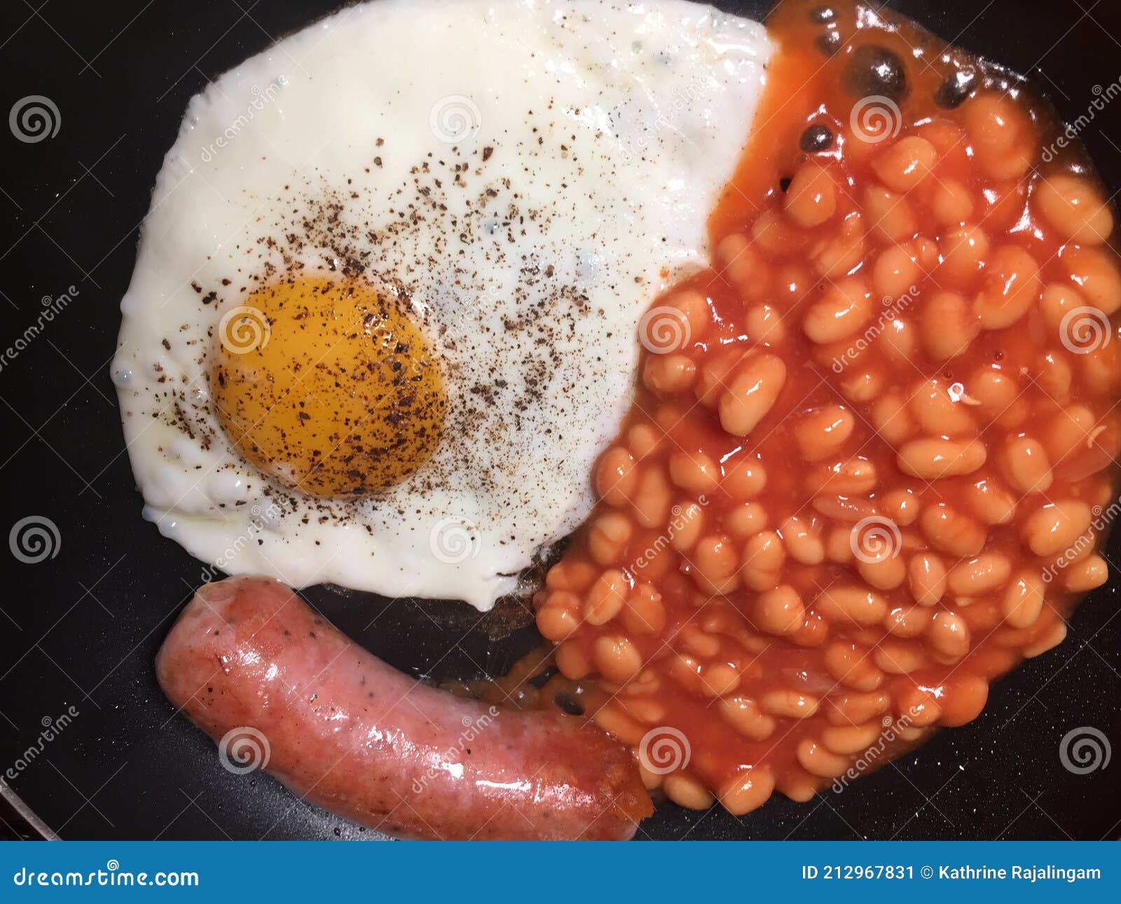 Sausage, Egg and Baked Beans Stock Image Image of breakfast, baked 212967831