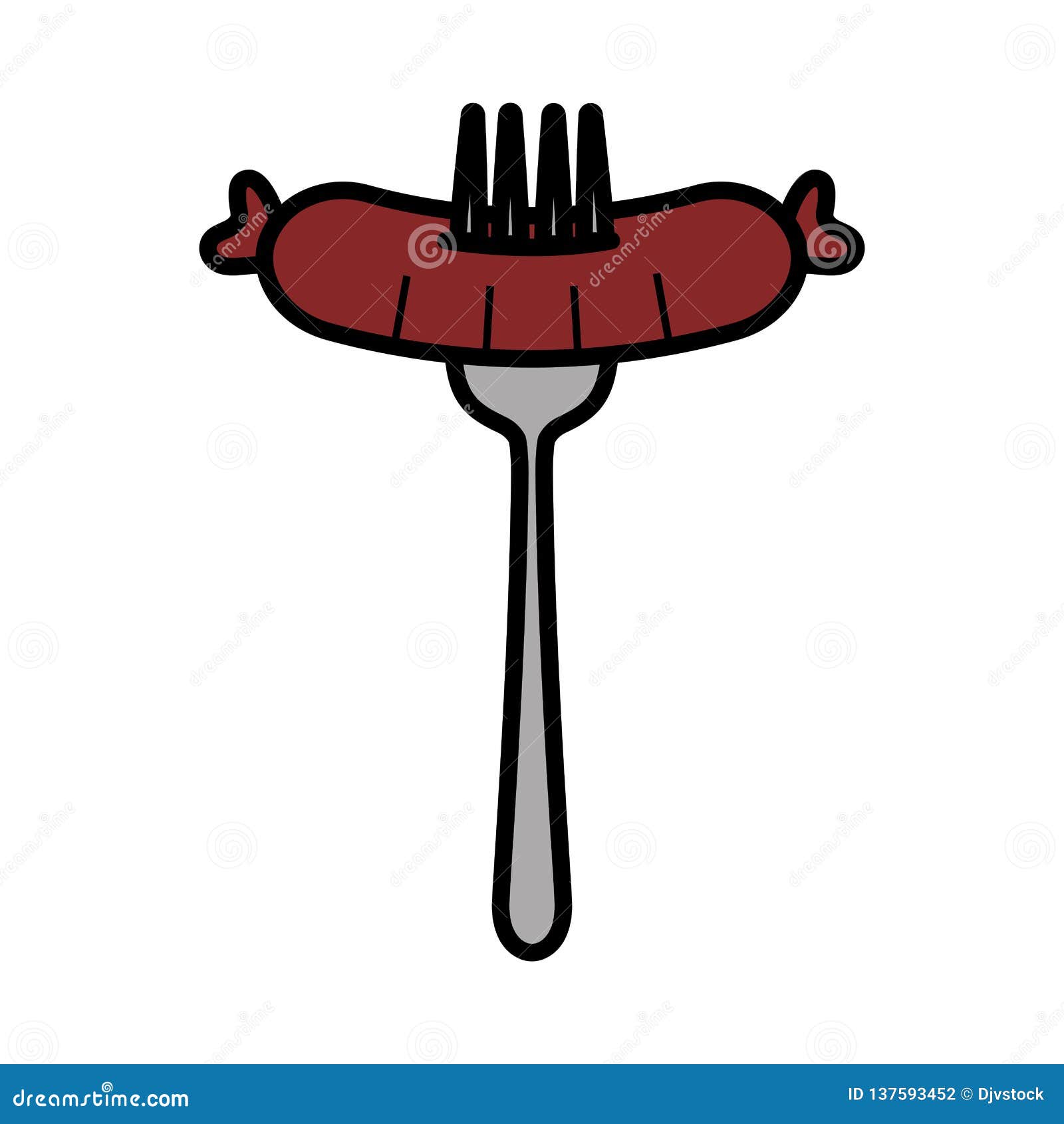 Sausage food design stock vector. Illustration of fried 137593452