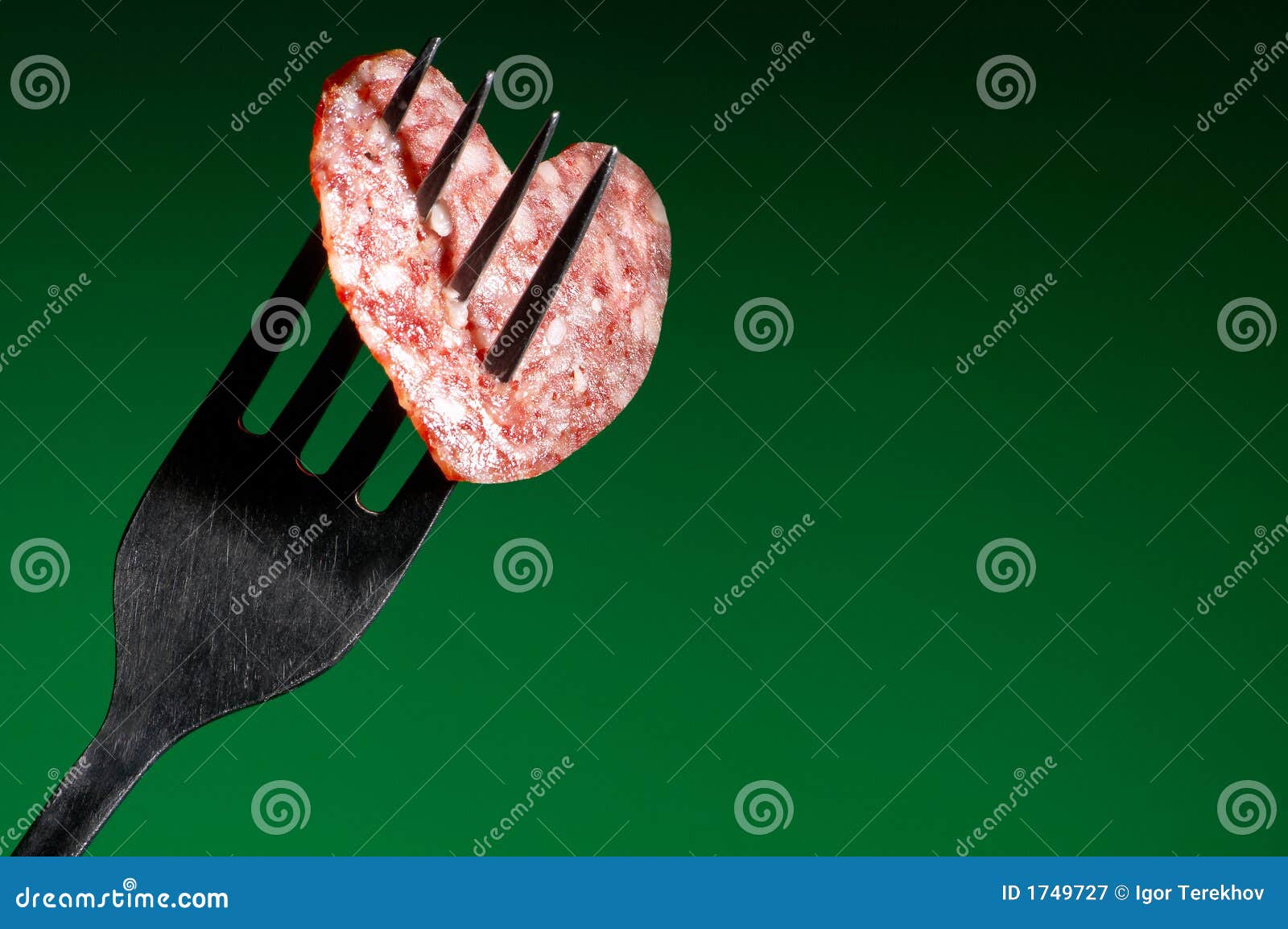 Sausage In The Form Of Heart Stock Image Image of pork, steel 1749727