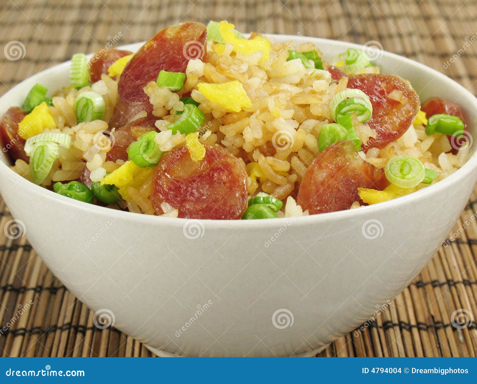Sausage Fried Rice stock photo. Image of meat, eggs, yellow 4794004