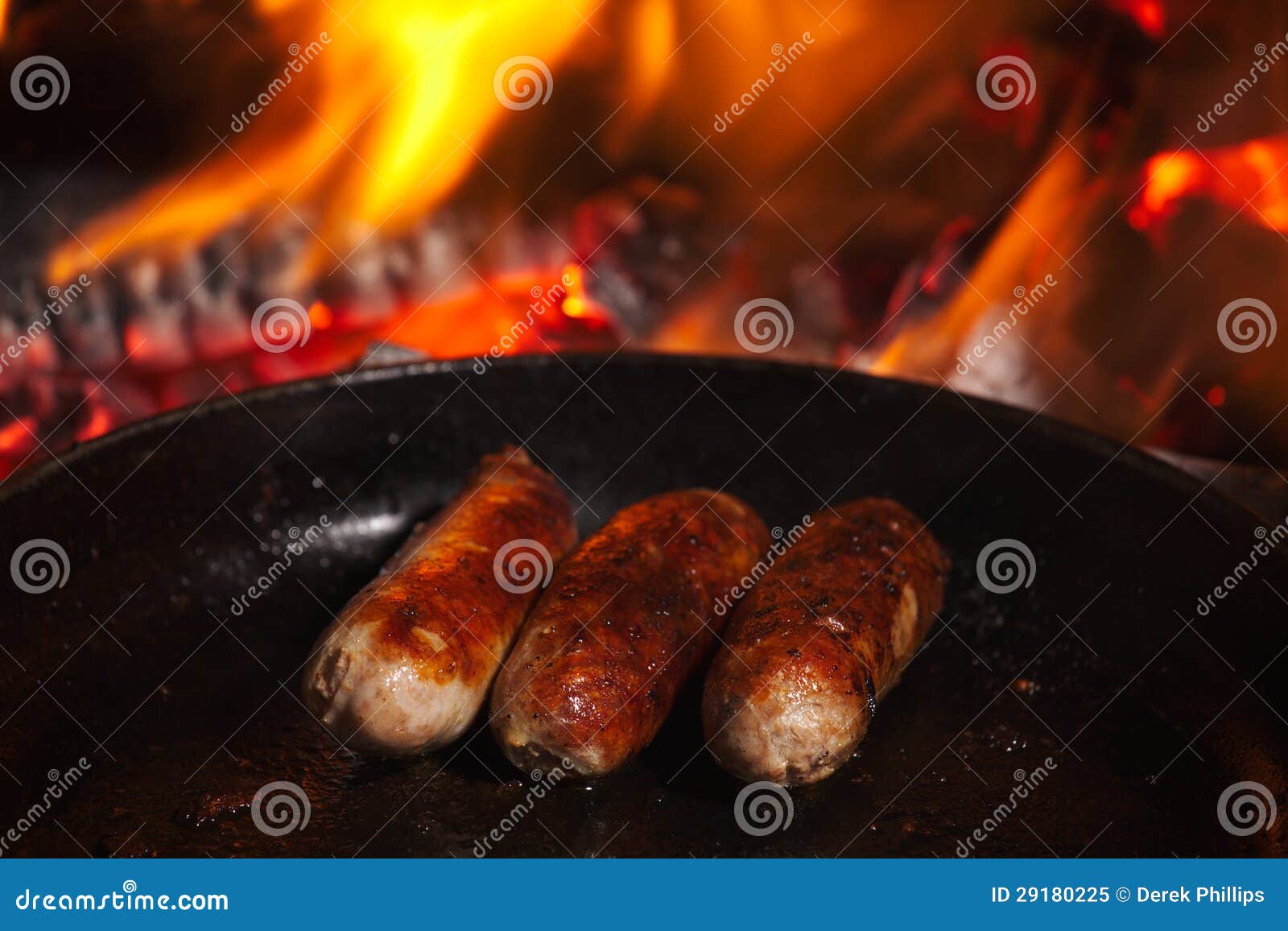 Sausage in Frying Pan stock image. Image of food, sausage 29180225