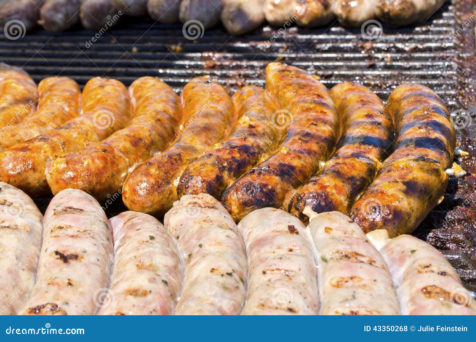 Sausage on the Grill stock photo. Image of snack, mild 43350268