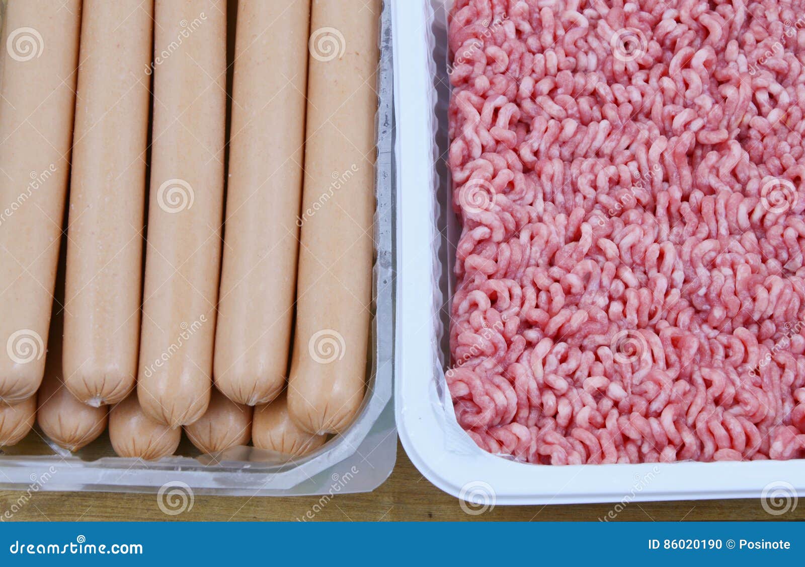 Sausage with ground pork stock photo. Image of fatty 86020190