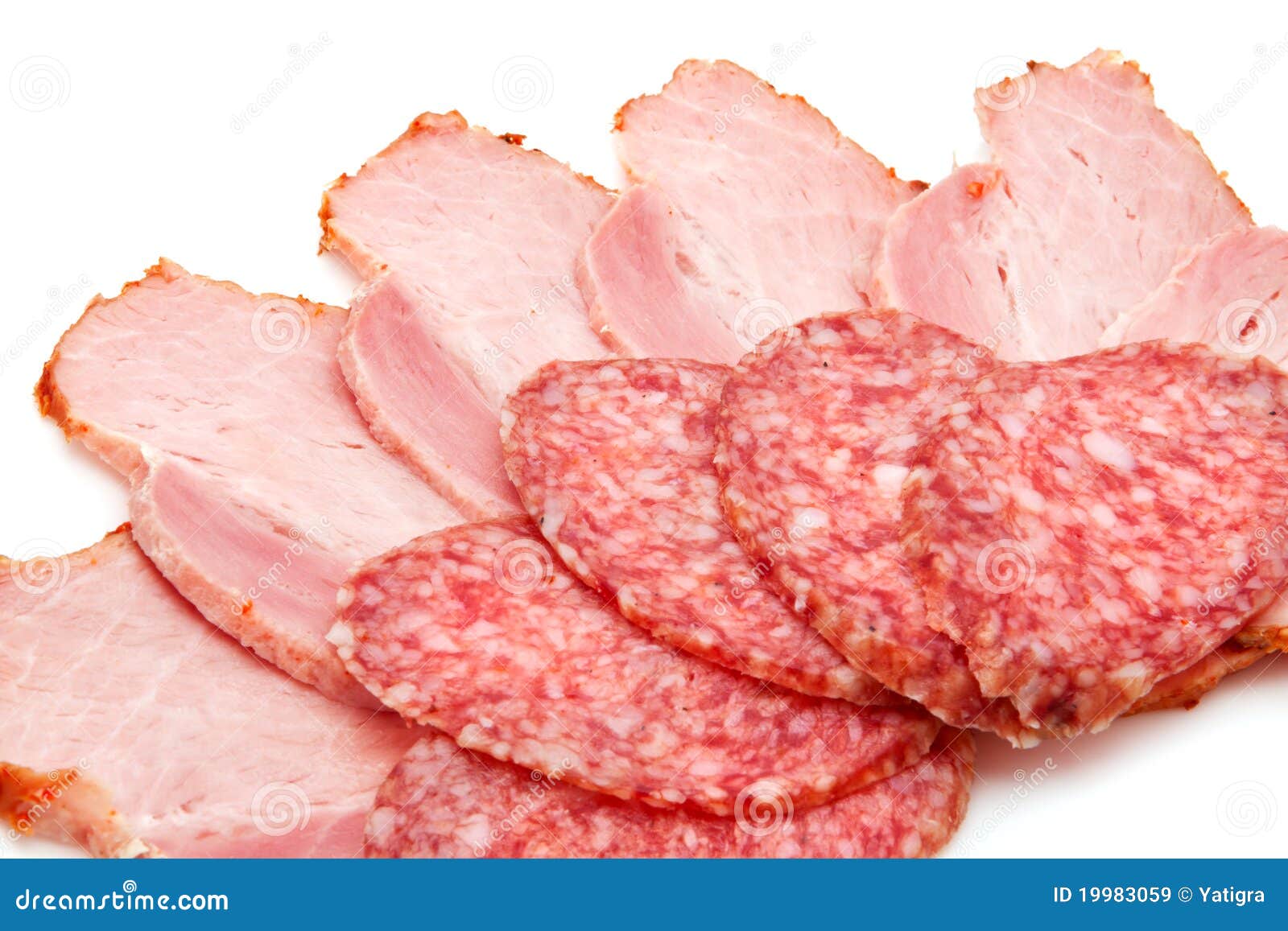 Sausage and ham stock image. Image of appetizer, light 19983059