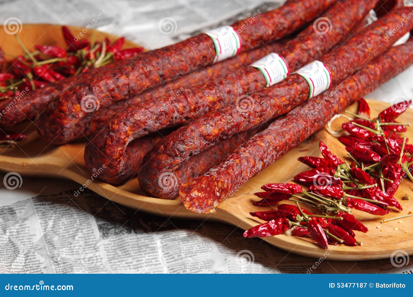 Sausage and Hungarian Red Paprika Stock Image Image of paprika, 53477187