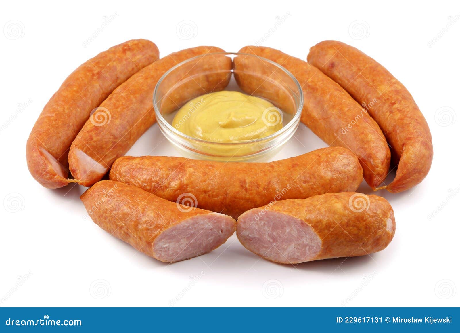 Sausage, Jess, Cold Meats and Mustard, Isolated Stock Image Image of