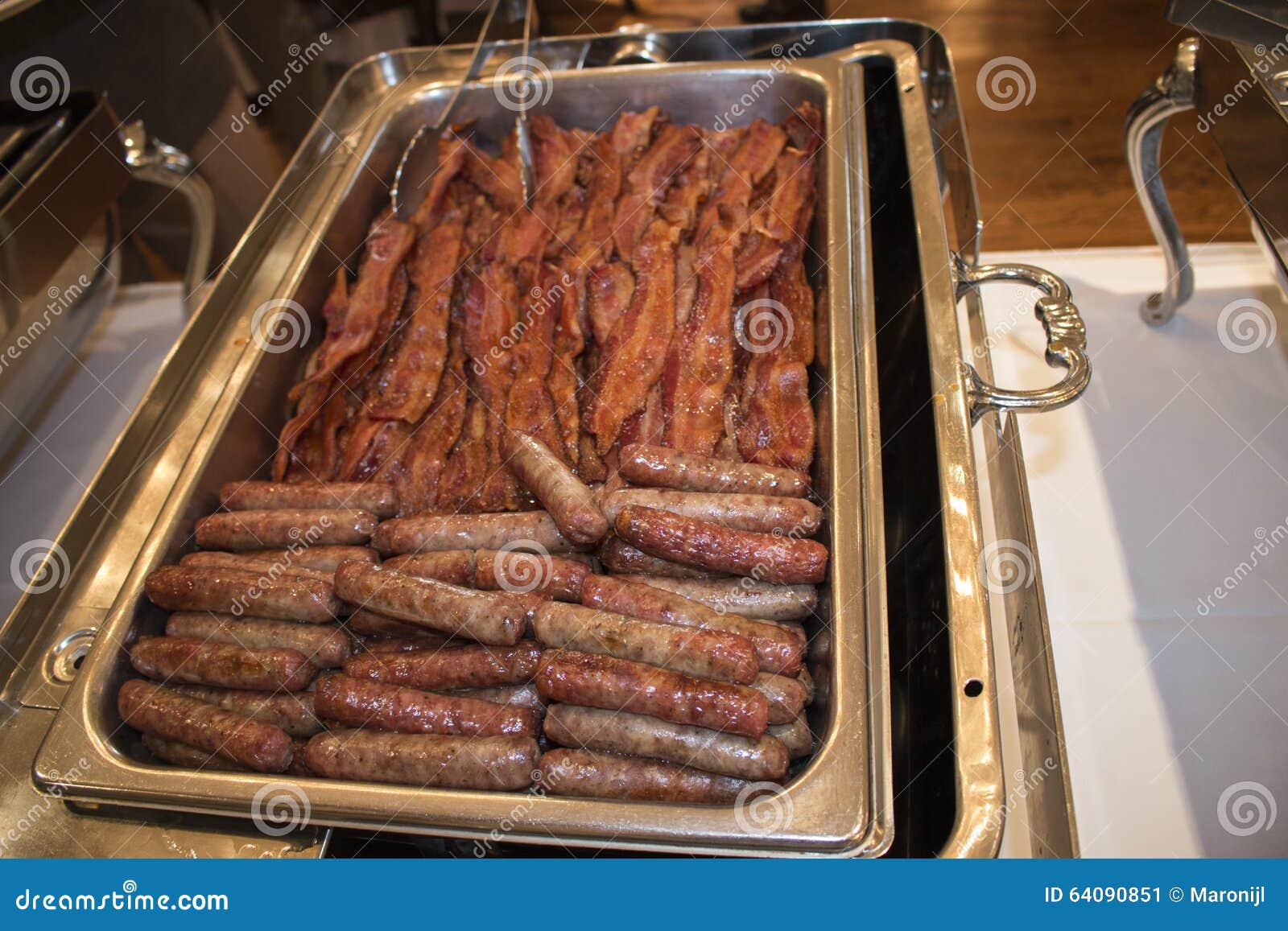 Sausage Links and Bacon Strips Stock Image Image of yummy