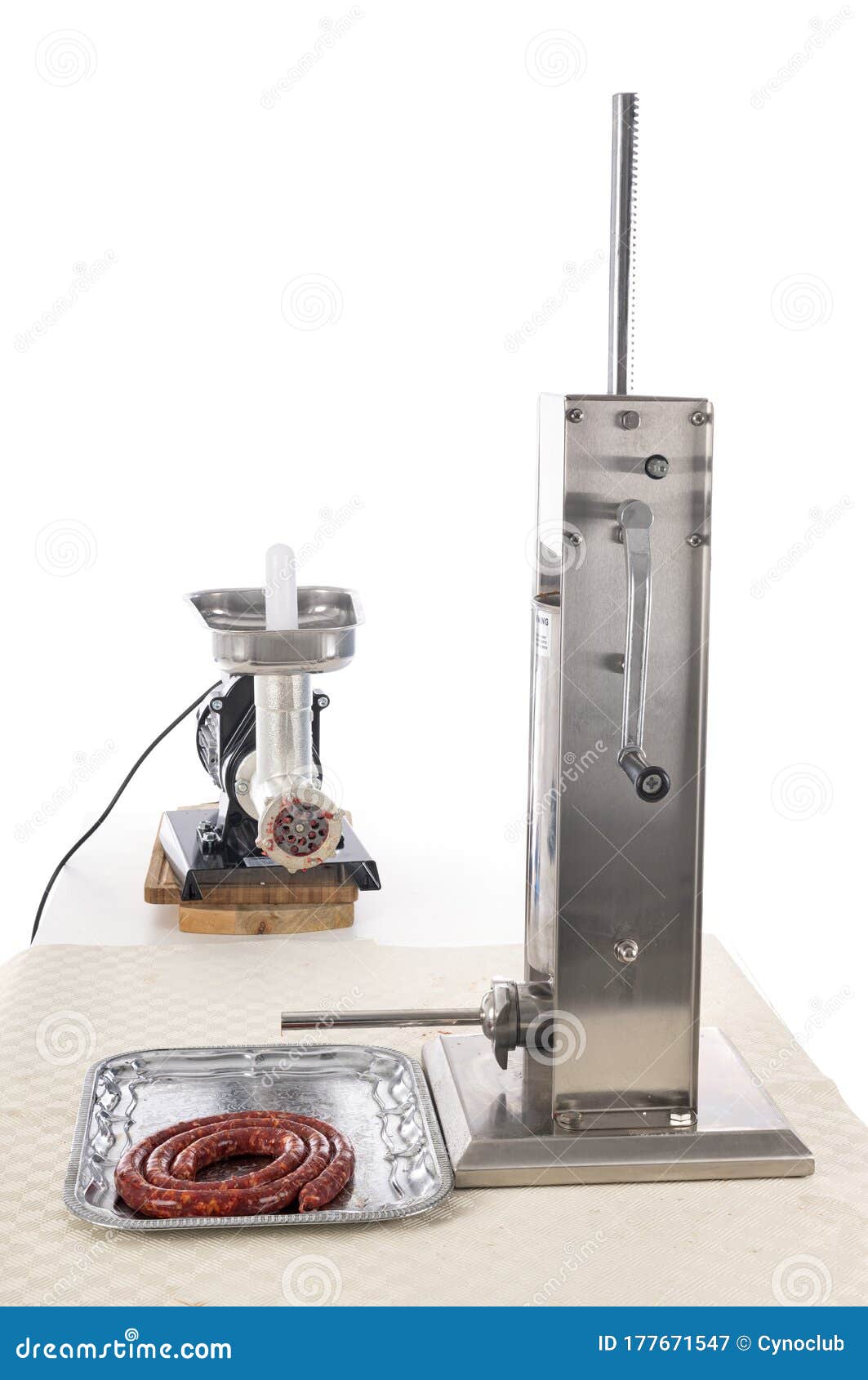 Sausage maker in studio stock image. Image of meat, cooking 177671547