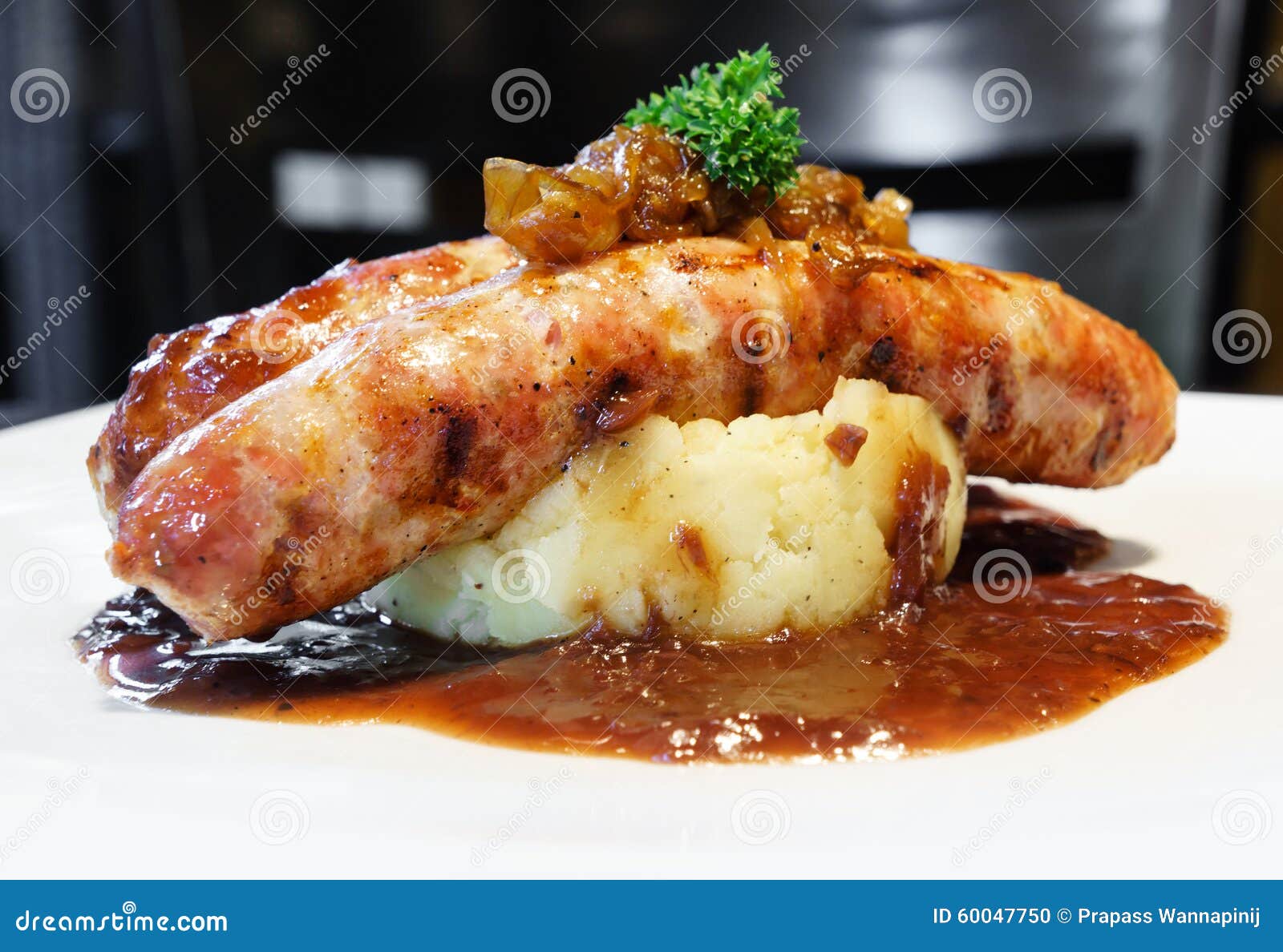 Sausage with mash potato stock photo. Image of meal, mash 60047750