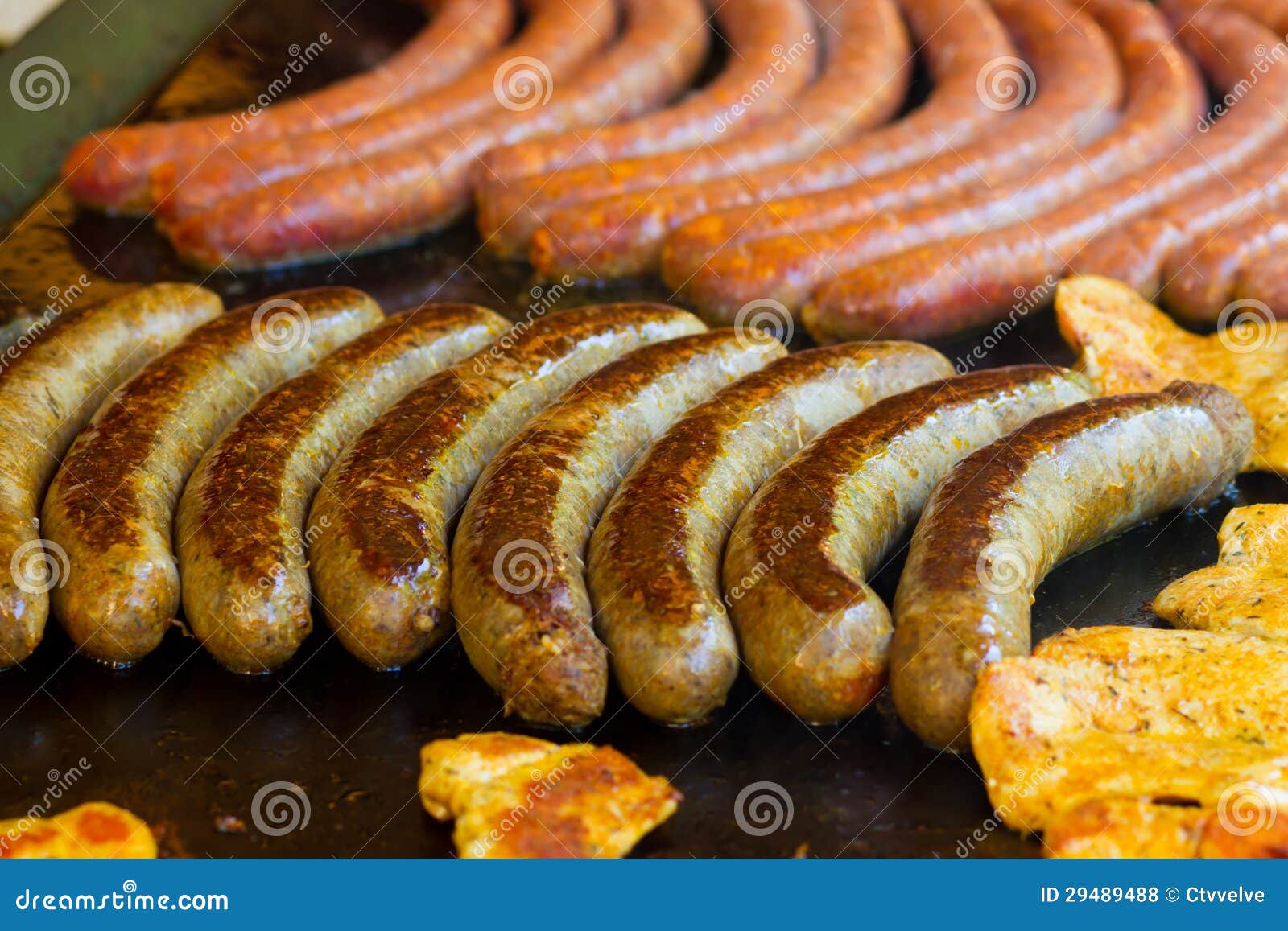 Sausage and meat stock photo. Image of plate, grilled 29489488
