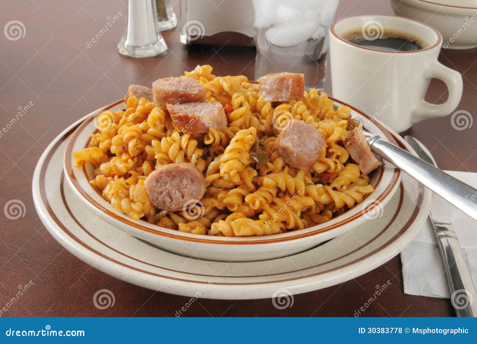 Sausage pasta jambalaya stock photo. Image of shrimp 30383778