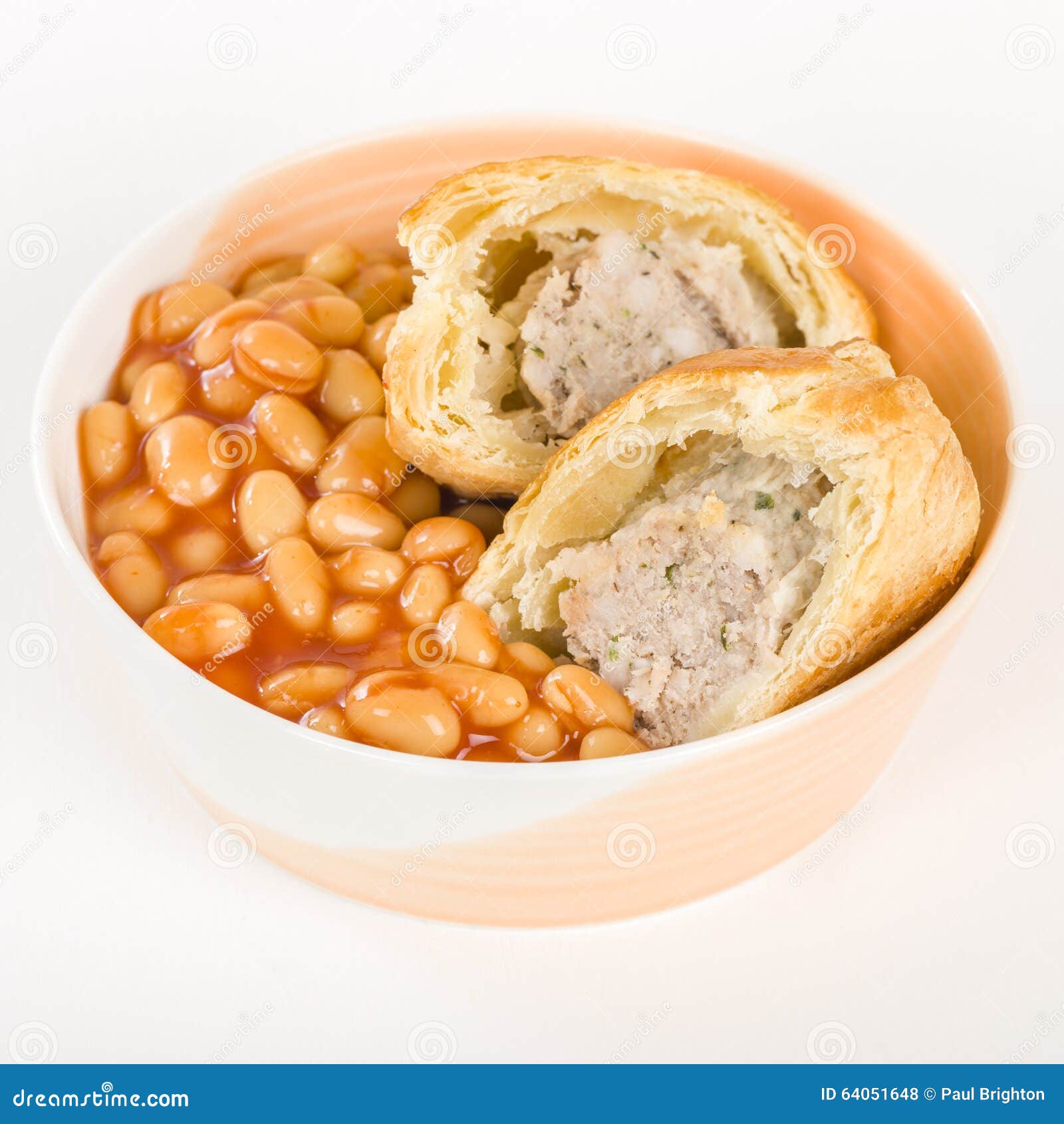 Sausage Roll & Beans stock photo. Image of mince 64051648