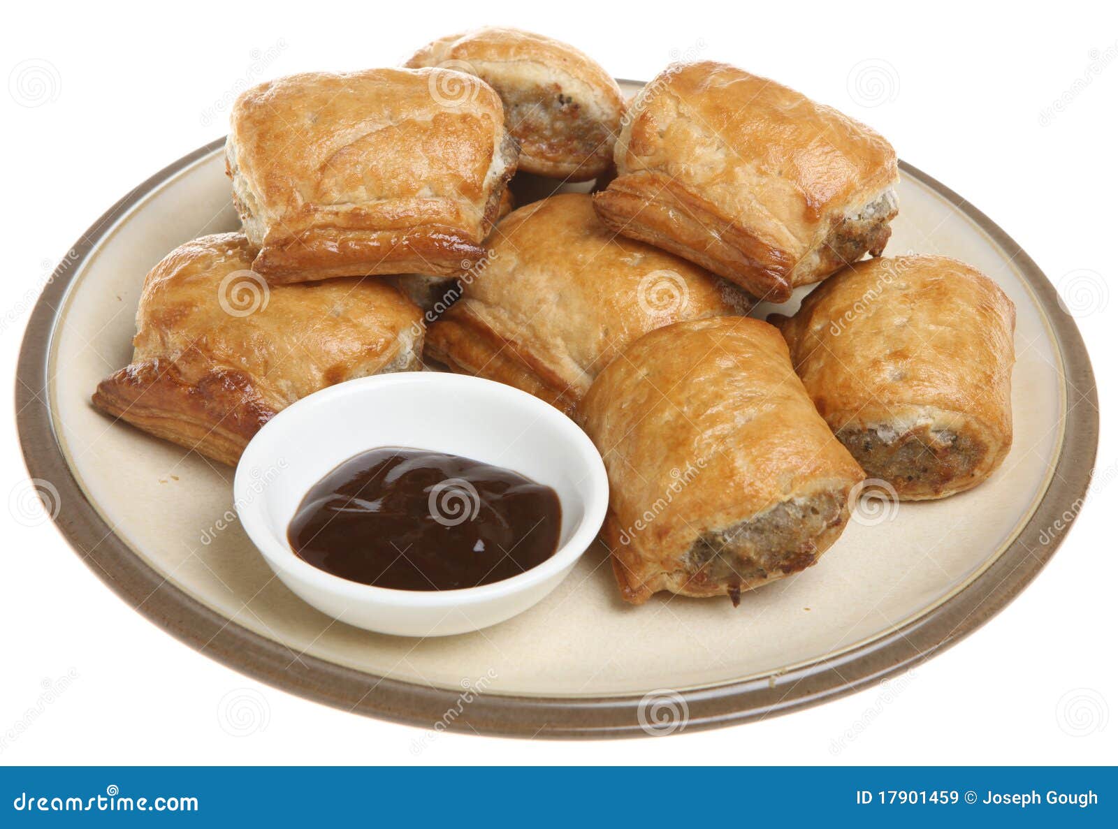 Sausage Rolls & Brown Sauce Stock Image Image of isolated, unhealthy 17901459