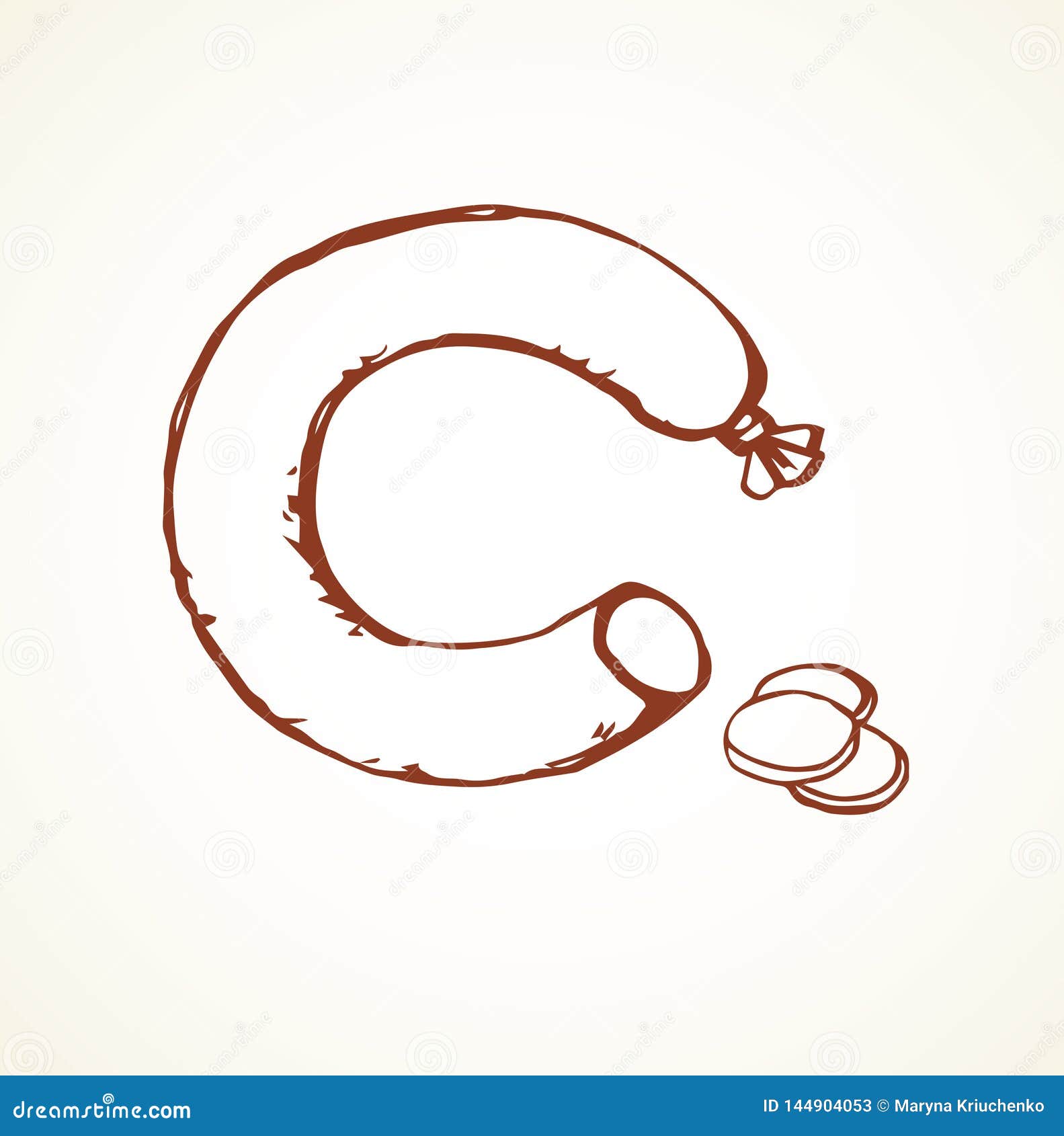 Sausage. Vector drawing stock vector. Illustration of graphic - 144904053