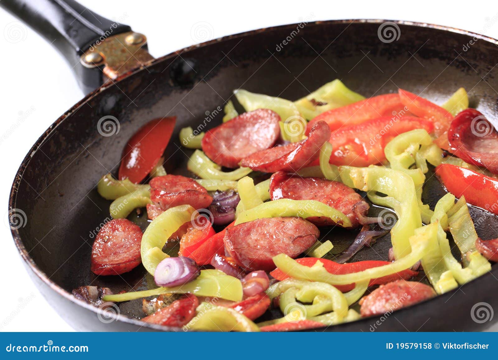 Sausage and Vegetable Stir Fry Stock Photo - Image of sausage, kielbasa