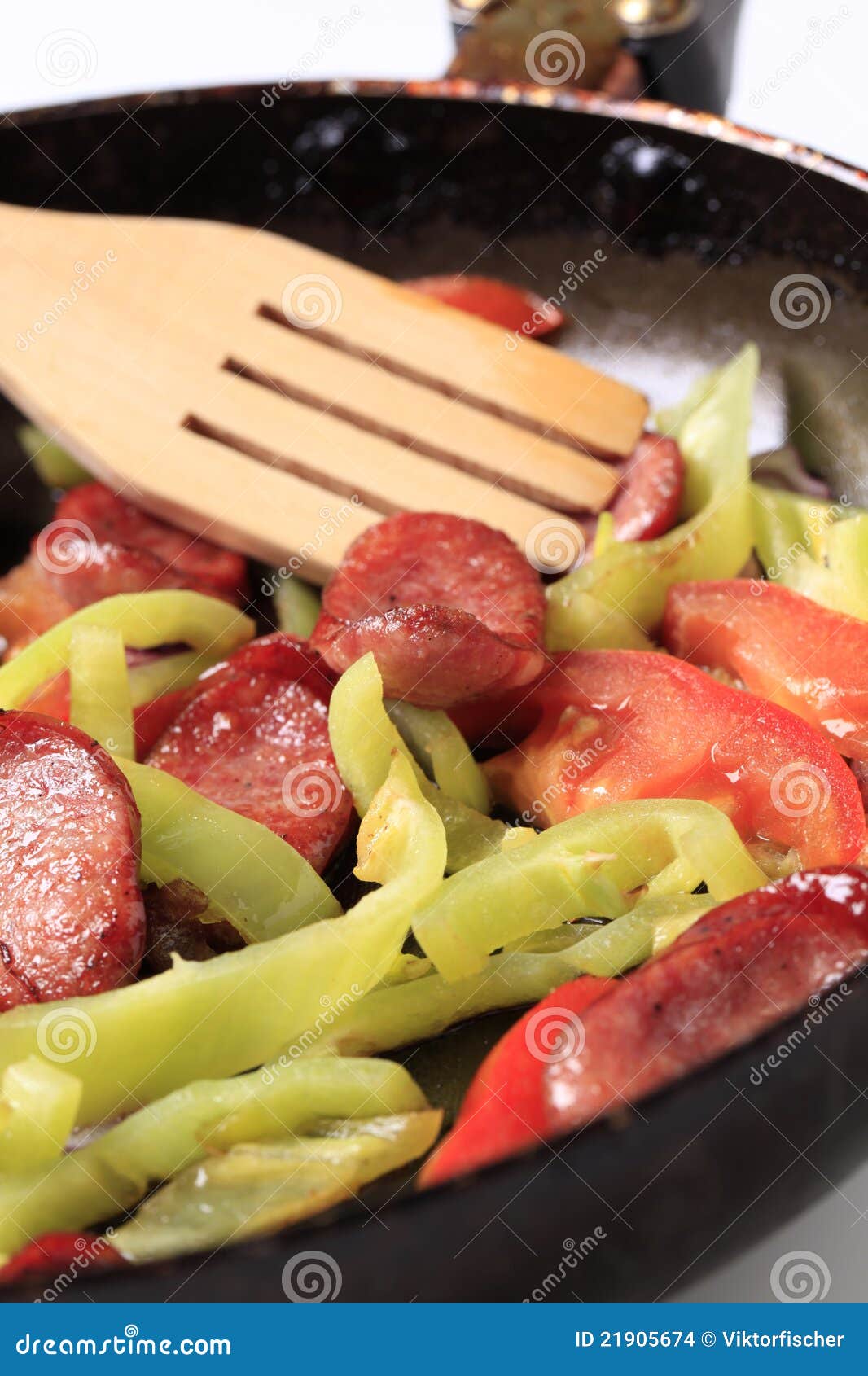 Sausage and Vegetable Stir Fry Stock Photo - Image of sauteed, lecho