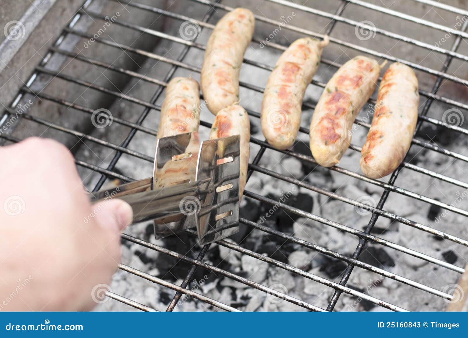 Sausages on barbecue stock image. Image of food, grilling 25160843