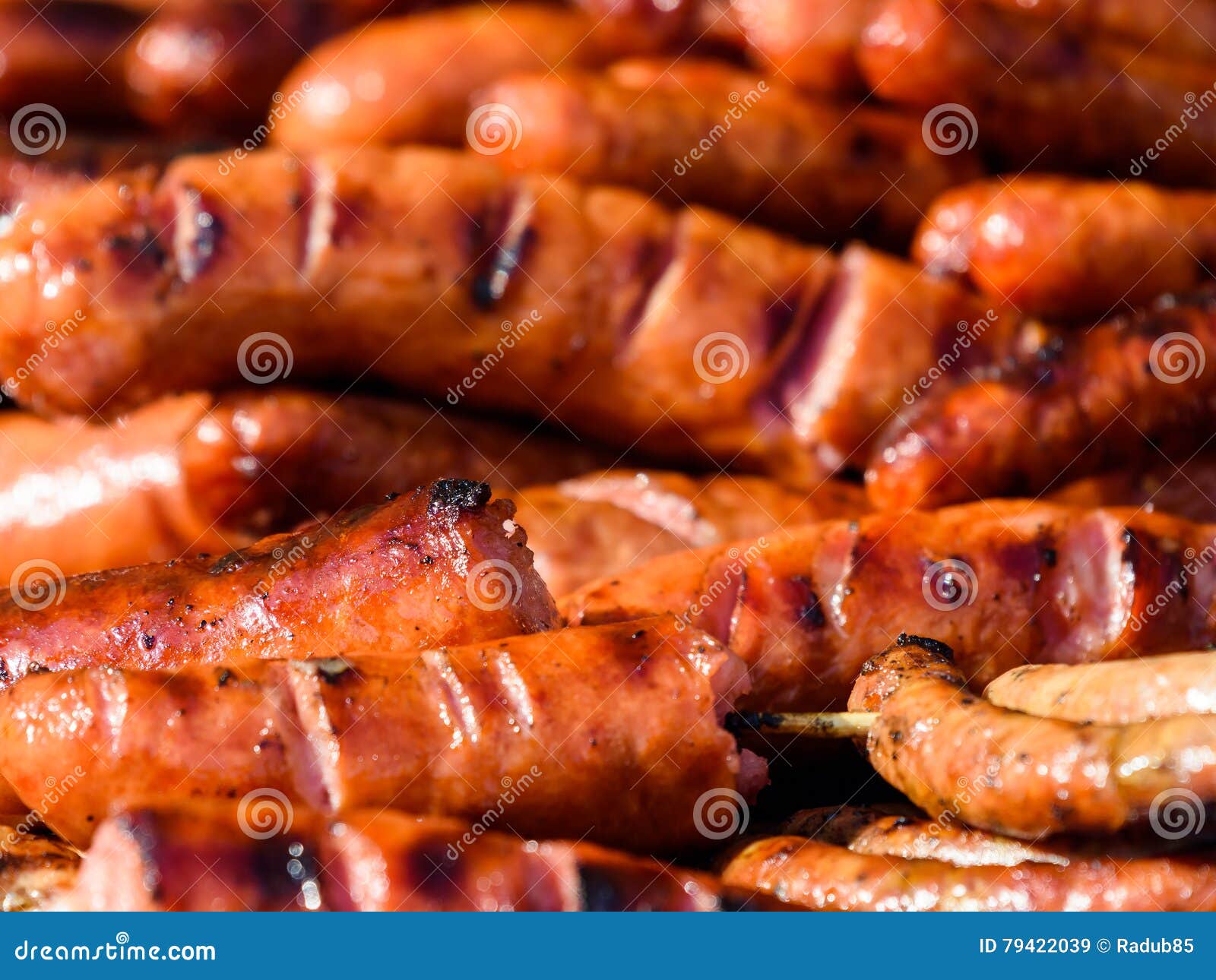 Sausages Barbecue Grill stock image. Image of roasted 79422039