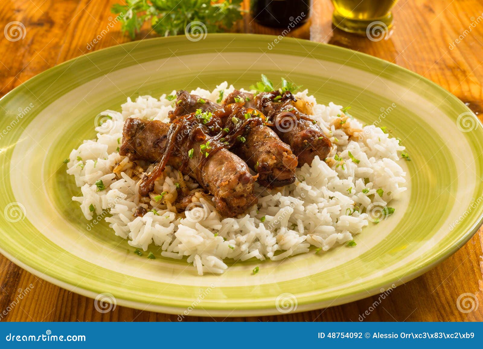 Sausages with Basmati Risotto Stock Photo Image of meat, dish 48754092