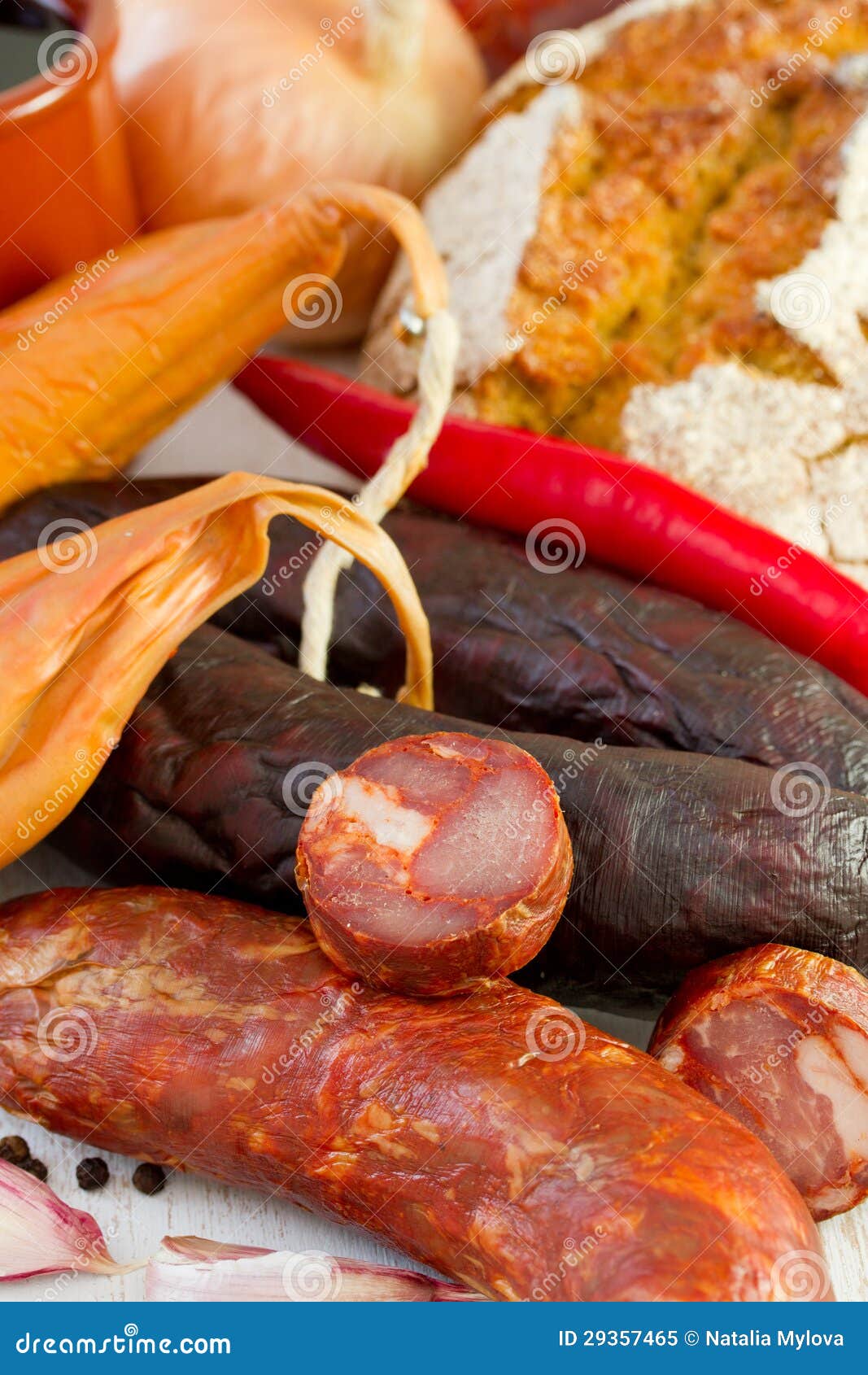 Sausages with bread stock image. Image of portuguese 29357465